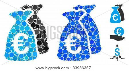 Euro Funds Composition Of Round Dots In Variable Sizes And Color Hues, Based On Euro Funds Icon. Vec