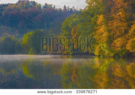 Autumn Morning At Lake Thal Near Graz, Styria Region, Austria