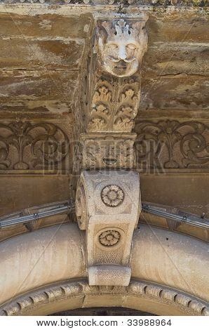 Andrichi-Moschettini palace. Martano. Puglia. Italy.