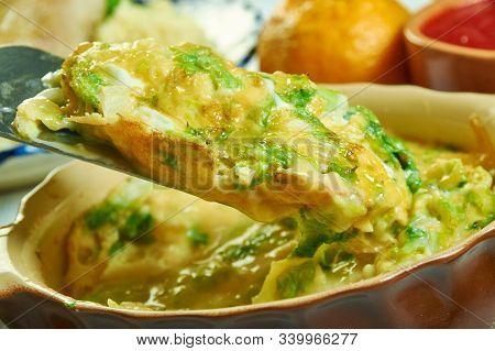 Tajine Sebnekh, 
Spinach And Ricotta Cheesecake, Tunisian Cuisine, Traditional Assorted African Dish