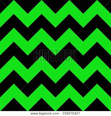 Abstract Black Green Geometric Zigzag Texture. Vector Illustration.