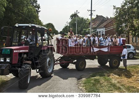 Aradac, Serbia, September 07, 2019. Traditional Celebration Of The Beginning Of Grape Harvesting Tha