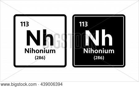 Nihonium Symbol. Chemical Element Of The Periodic Table. Vector Stock Illustration.