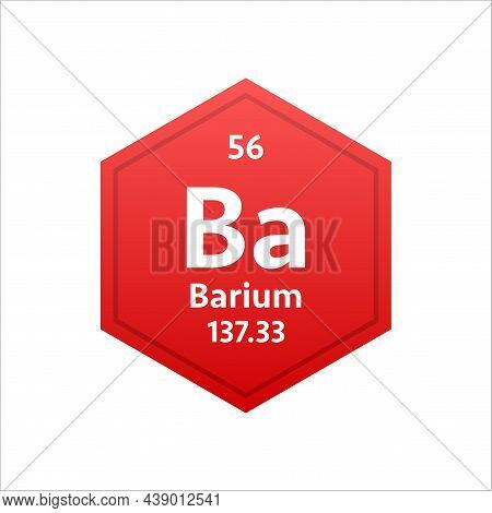 Barium Symbol. Chemical Element Of The Periodic Table. Vector Stock Illustration.