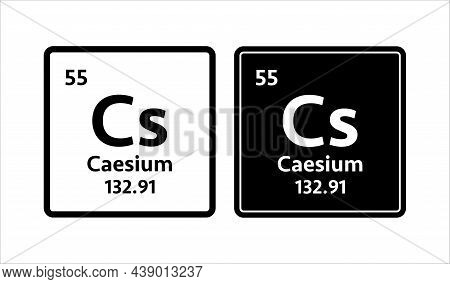Caesium Symbol. Chemical Element Of The Periodic Table. Vector Stock Illustration.