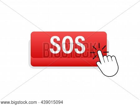 Sos Emergency Call. 911 Calling. A Cry For Help. Vector Stock Illustration.