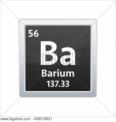 Barium Symbol. Chemical Element Of The Periodic Table. Vector Stock Illustration.