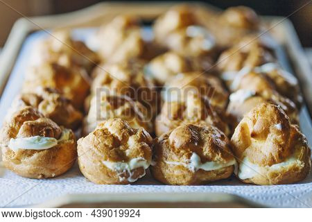 The Iconic Cream Puffs, Beloved Pasterie Filled With Vanilla.