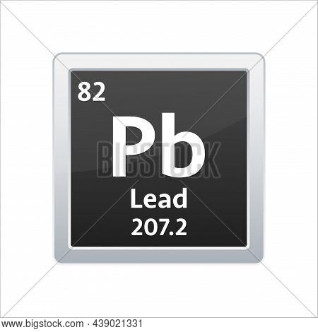 Lead Symbol. Chemical Element Of The Periodic Table. Vector Stock Illustration.