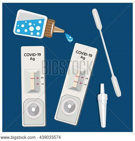 Illustration Of Covid Testing Equipment, Atk Test Set
