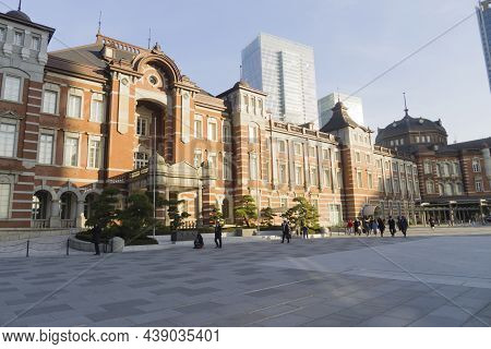 Marunouchi Plaza And Red Brick Tokyo Station