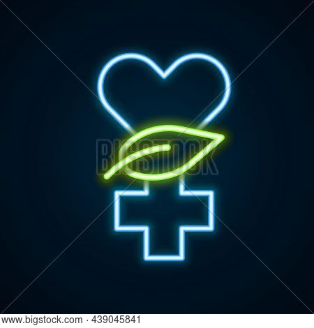 Glowing Neon Line Ethnoscience Icon Isolated On Black Background. Gardening, Ethnoscience And Organi