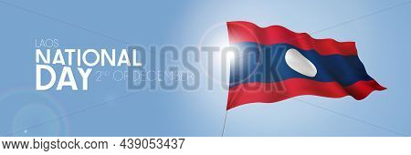 Laos Happy National Day Greeting Card, Banner With Template Text Vector Illustration. Laotian Memori