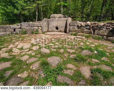 The North Caucasus. Megalithic Dolmen In The Valley Of The River Zhane.