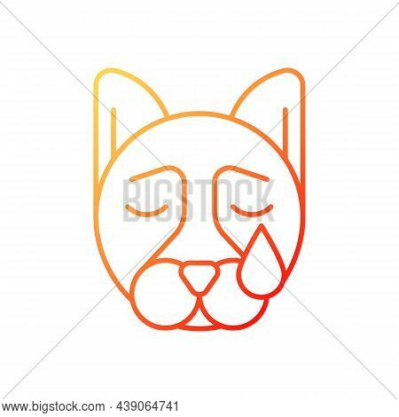 Pet Depression Gradient Linear Vector Icon. Sad Animal. Dog Mental Health Problem. Interest Loss Tow