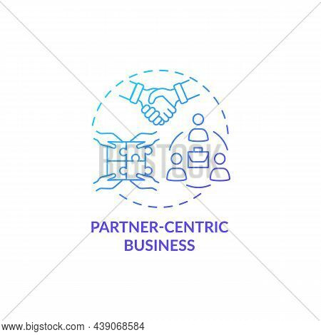 Partner Centric Business Blue Gradient Concept Icon. Professional Relationship Management. Business 