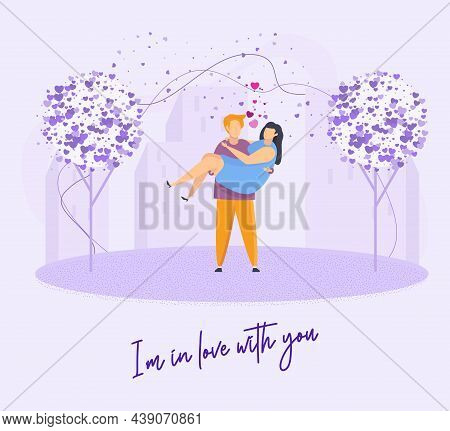 Heterosexual Couple In Love. Guy And A Girl On Date In The Spring City Park.