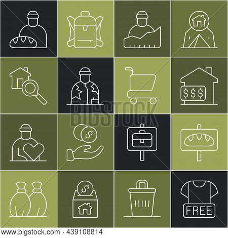 Set Line Clothes Donation, Donation Food, House With Dollar, Growth Of Homeless, Homeless, Search Ho
