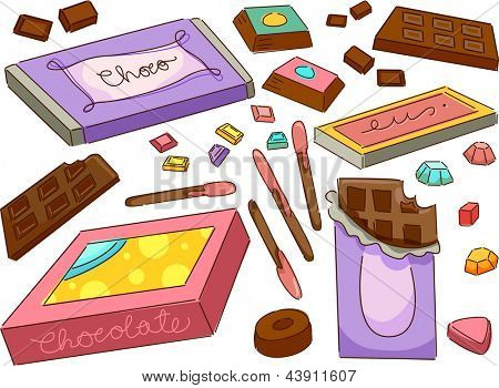 Illustration af chokolade designelementer