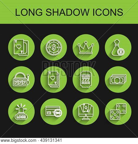 Set Line Casino Losing, Credit Card, Playing With Heart, Online Poker Table Game, Game Dice, Stacks 