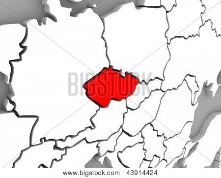 Sytlized, abstraktní mapa regionu v Evropě nabízí Česká republika (Dubeč) 