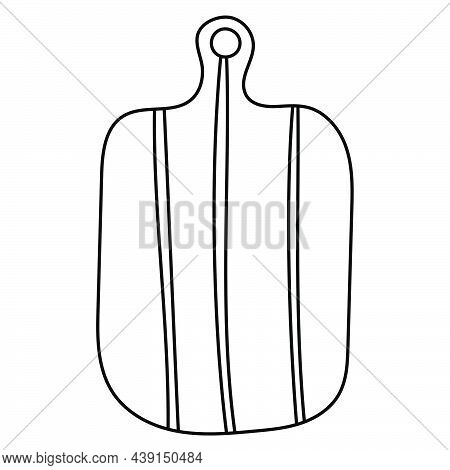 Kitchen Tools Wood Trencher For Braed Of Meat Outline Simple Minimalistic Flat Design Vector Icons I