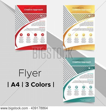 Flyer With Swoosh Element And Divided Picture Place Holder - Main File