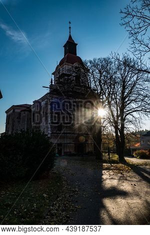 Church At The Qquare In Zacler Czech Republic