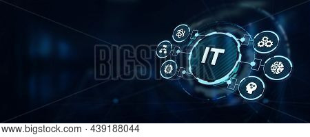 It Consultant Presenting Tag Cloud About Information Technology.3d Illustration