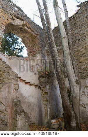 Ruin Of A Baroque Church In The Woods In Czech Republic