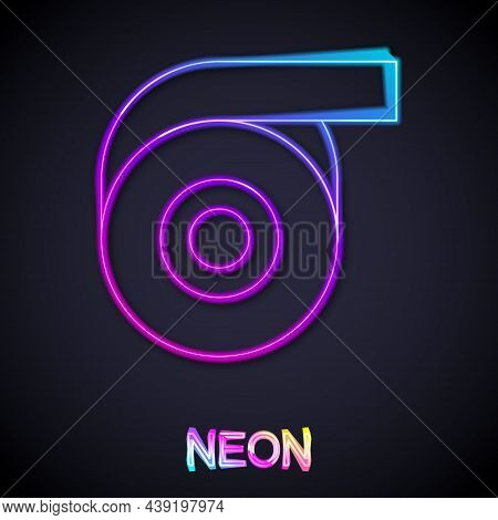 Glowing Neon Line Scotch Tape Icon Isolated On Black Background. Roll Adhesive Tape. Insulating Tape