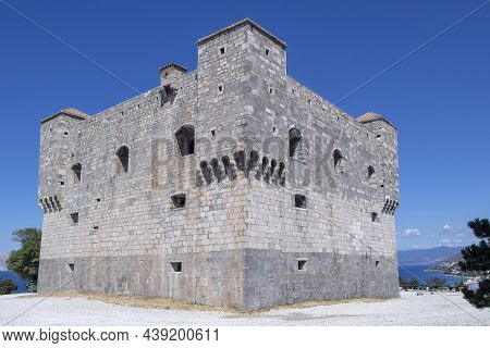 Medieval Fortress Of Nehaj, On The Hill Above Senj, In Croatia.