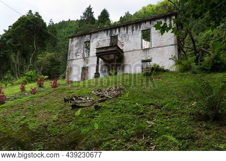 Ruins Of Ancient Villa In The Grena Park, Sao Miguel Island, Azores. High Quality Photo