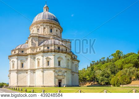 View At The Basilica Of Saint Mary Of Consolation Near Town Todi In Italy