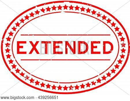 Grunge Red Extended Word Oval Rubber Seal Stamp On White Background