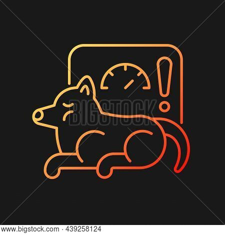 Obesity Gradient Vector Icon For Dark Theme. Body Fat Excessive Amount. Pet Disease. Overfeeding And
