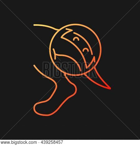 Ringworm Gradient Vector Icon For Dark Theme. Common Skin Infection. Animal Affecting Fungal Disease