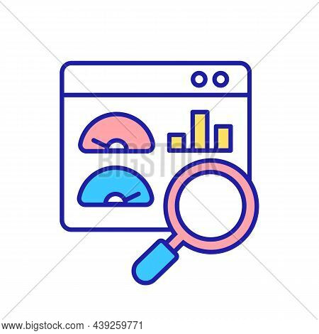 Analytics Dashboard Rgb Color Icon. Evaluating Key Performance Metrics. Analysing Data. Assessment O