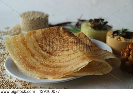 Sorghum Pancakes. Crispy Pancakes Made Of Whole Grain Sorghum And Lintels. Popularly Known As Jowar