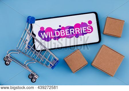 Kazan, Russia - Nov 06, 2021: Wildberries Is One Of Largest Russian Online Retailer. Smartphone With