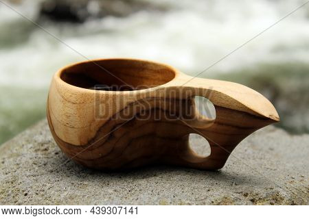 A Traditional Cup Of Coffee Or Tea On A Stone Table Background. Coffee Break Or Tea Break With Relax