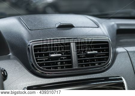 Novosibirsk, Russia - October 30, 2021: Nissan Terrano, Close Up Car Ventilation System And Air Cond