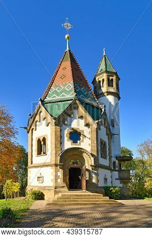 Malsch, Germany - October 2021: Pilgrimage Chapel 'wallfahrtskapelle Letzenberg', Also Called Chapel