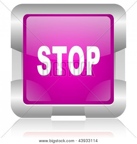 moderne oryginal violet firkantet blank internet ikon med stål kant på hvid baggrund