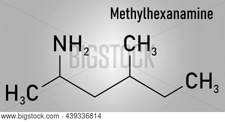 Methylhexanamine, Dimethylamylamine, Dmaa Stimulant Molecule. Skeletal Formula.