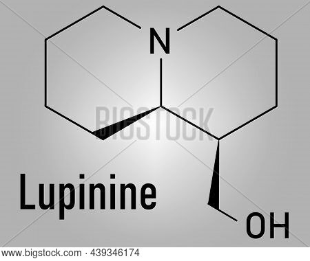 Lupinine Lupin Alkaloid Molecule. Skeletal Formula. Chemical Structure