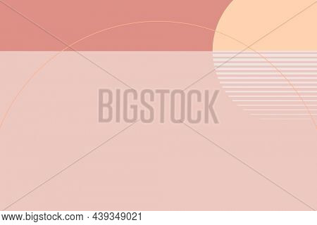 Pastel pink semicircle background in retrofuturism style