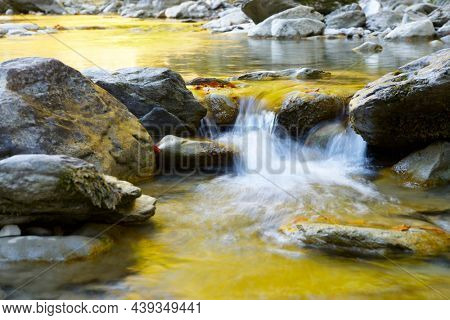 Creek in the Pyrenees, Anso Valley, Huesca province in Aragon in Spain.