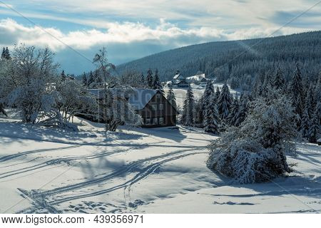 Winter landscape around Mala Upa, Giant Mountains (Krkonose), Northern Bohemia, Czech Republic