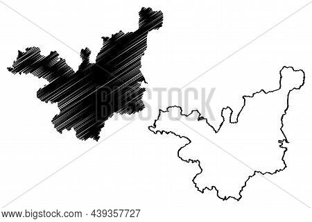 Tehri Garhwal District (uttarakhand Or Uttaranchal State, Republic Of India) Map Vector Illustration